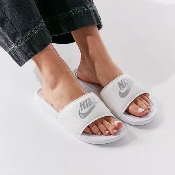 Nike Benassi JDI White Slide Sandals - Picture 6 of 11